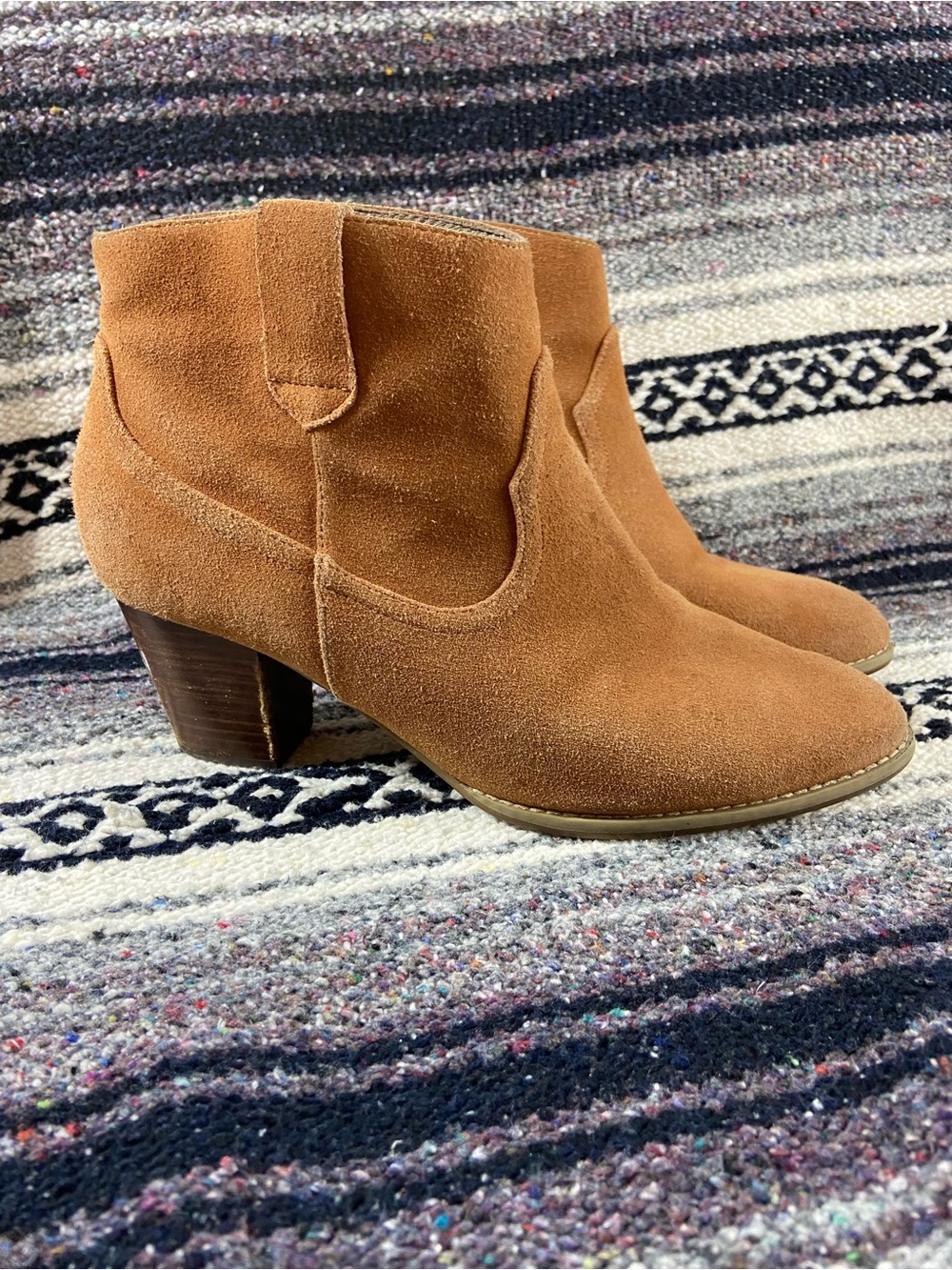 Vionic Windom Suede Leather Ankle Booties Chestnut Size 11 Short Boots Western